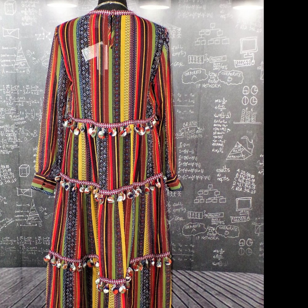 🔥 Chelsea & Theodore Mixed Stripe Pom Pom Dress - Picture 6 of 8